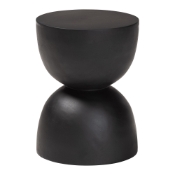 bali & pari Nomiki Solid Suar Wood Side Table - Hand-Carved Sculptural End Table with Hourglass Design, Modern Boho Style for Living Room or Bedroom Baxton Studio restaurant furniture, hotel furniture, commercial furniture, wholesale living room furniture, wholesale end table, classic end table